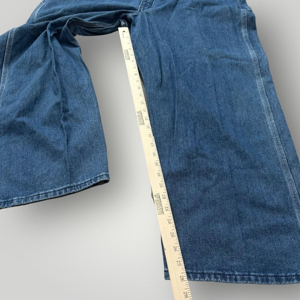 Dickies Overalls Mens 44x30 Blue Denim Bib Relaxed Fit Carpenter Pants Workwear - Picture 6 of 11